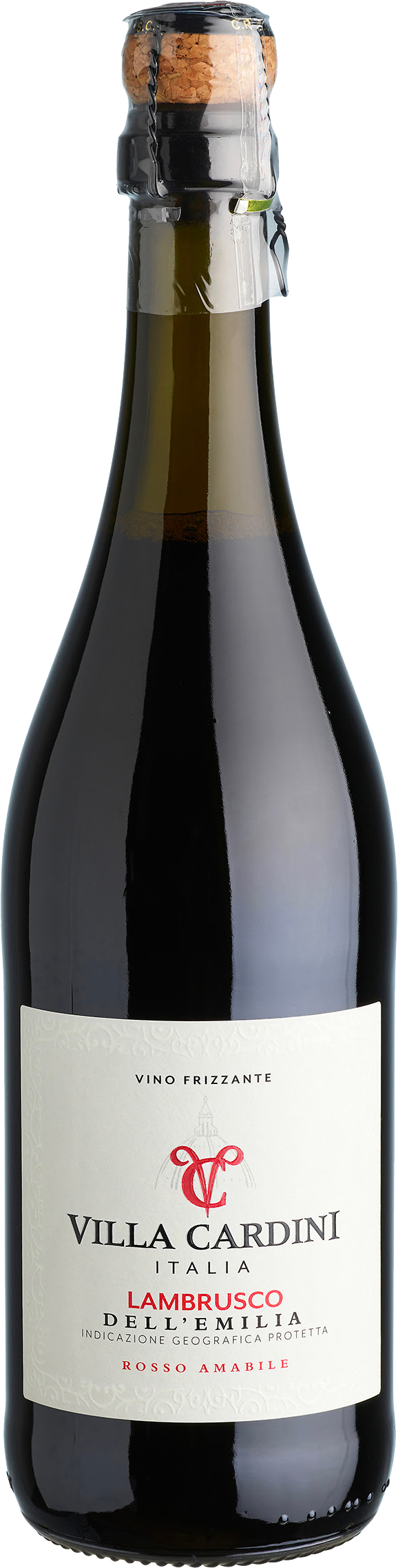 Une photo du vin Villa Cardini « Lambrusco Dell'Emilia » Rosso Amabile